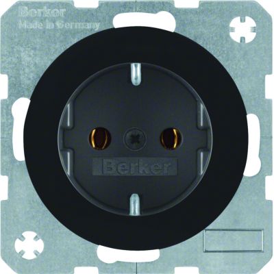 BERKER R.1/R.3 Gniazdo SCHUKO czarny 47432045 HAGER (47432045)