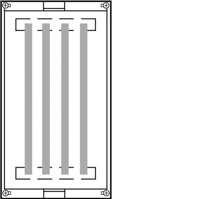 univers N Blok dla szyn zbiorczych pion. 50mm z szynami 4xUM30A4 450x250mm UE31D6 HAGER (UE31D6)