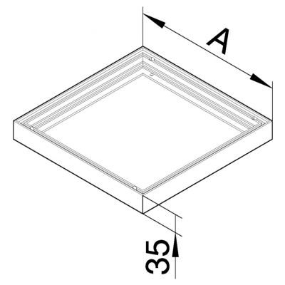 tehalit.UK Rama podwyższająca dla UDM dł. 35mm roz.2 aluminiumminiowa UDAR235 HAGER (UDAR235)