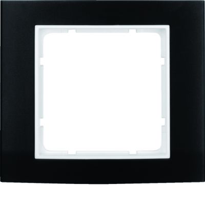 BERKER B.3 Ramka pojedyncza aluminium czarna/biała 10113025 HAGER (10113025)