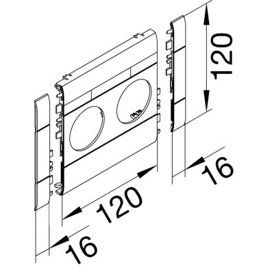 tehalit.WA Maskownica podwójna ABS bezhalogenowy 120mm jasnoszary GB120207035 HAGER (GB120207035)