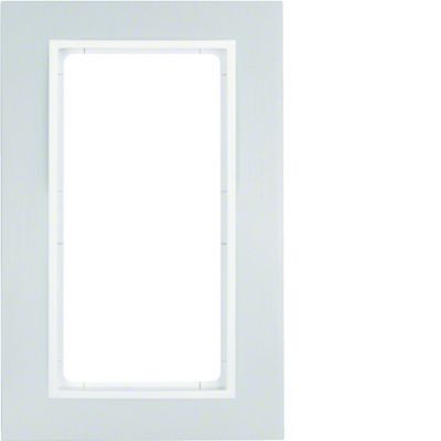 BERKER B.7 Ramka z dużym wycięciem aluminium/biała mat 13096914 HAGER (13096914)