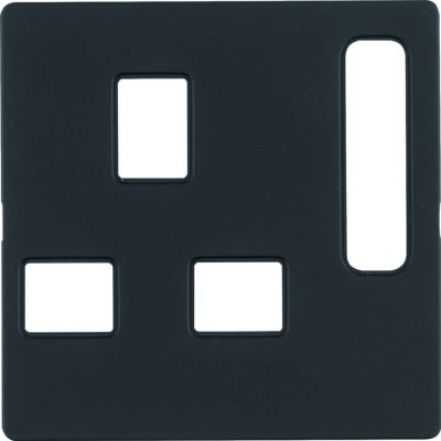 BERKER Q.1/Q.3 Płytka czołowa do gniazda z uziemieniem standard bryt. antracyt aksamit 3313076086 HAGER (3313076086)