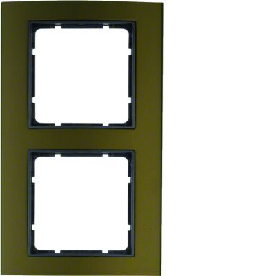 BERKER B.3 Ramka podwójna aluminium brązowa/antracyt 10123001 HAGER (10123001)