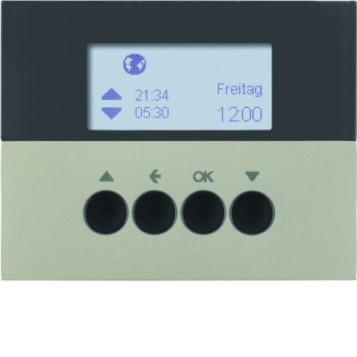 BERKER K.5 Żaluzjowy łącznik czasowy z wyświetlaczem do sterowania żaluzjami stal lakierowana 85741173 HAGER (85741173)