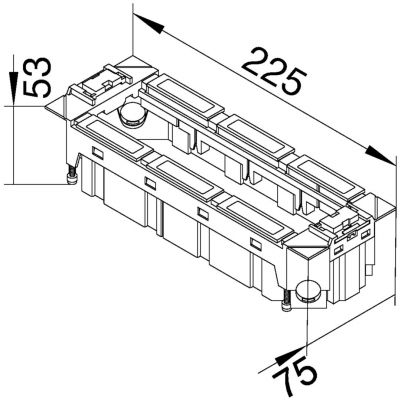 tehalit.GB-EG Puszka montażowa poczwórna 45x45mm PC-ABS czarny GTVR400 HAGER (GTVR400)