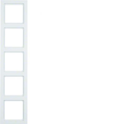 BERKER Q.3 Ramka pięciokrotna biała aksamit 10156099 HAGER (10156099)