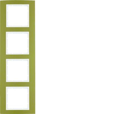 BERKER B.3 Ramka poczwórna aluminium złoty/biała 10143046 HAGER (10143046)