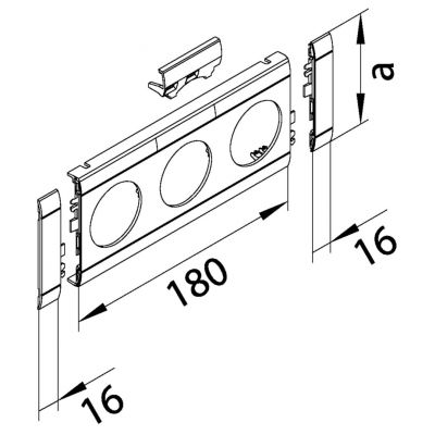 tehalit.WA Maskownica potrójna z polem opisowym ABS bezhalogenowy lakierowanaier aluminium GB08031LAN HAGER (GB08031LAN)