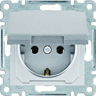 lumina Gniazdo SCHUKO z pokrywą, zaciski wtykowe, srebrny - produkt chwilowo niedostępny na dzień pu (WL1552)