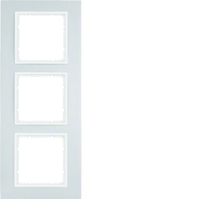 BERKER B.7 Ramka potrójna aluminium/biała mat 10136914 HAGER (10136914)