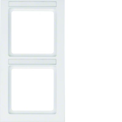 BERKER Q.3 Ramka podwójna pionowa z polem opisowym biała aksamit 10526099 HAGER (10526099)