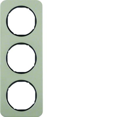 BERKER R.1 Ramka potrójna stal szlachetna/czarny 10132104 HAGER (10132104)