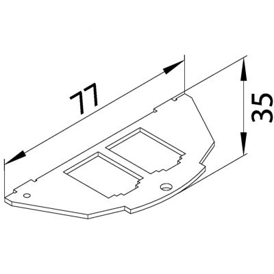 tehalit.VE-EE Płytka montażowa 2xRJ Typ 03 BTR 19,5x14,85 (BSM032)