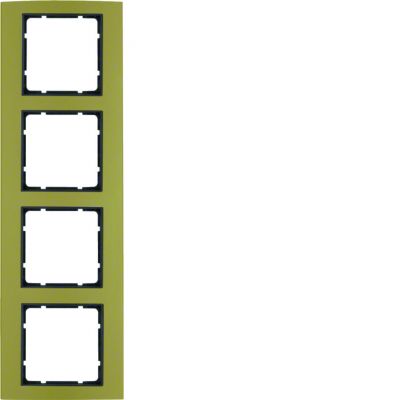 BERKER B.3 Ramka poczwórna aluminium złoty/antracyt 10143016 HAGER (10143016)
