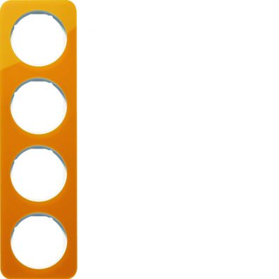BERKER R.1 Ramka poczwórna akryl pomarańczowy przezroczysty/biała 10142339 HAGER (10142339)