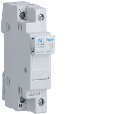 Modułowa podstawa bezpiecznikowa 1P+N wkł.bezp.cyl.L38 10x38mm 32A 400VAC (L50600)