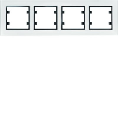 lumina passion Ramka poczwórna pozioma szkło białe WL9240 HAGER (WL9240)