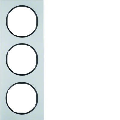 BERKER R.3 Ramka potrójna aluminium/czarny 10132284 HAGER (10132284)
