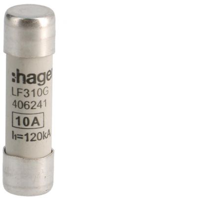Wkładka bezpiecznikowa cylindryczna CH-10 10x38mm gG 10A 500VAC LF310G HAGER (LF310G)