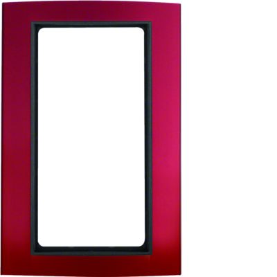 BERKER B.3 Ramka z dużym wycięciem aluminium czerwony/antracyt 13093012 HAGER (13093012)