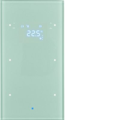 BERKER KNX TS Sensor dotykowy podwójny z regulatorem temperatury szkło aluminium 75642034 HAGER (75642034)