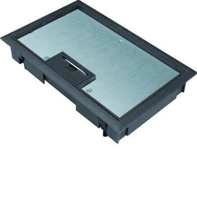 tehalit.VE-EE Pokrywa uchylna płytki montaż E04 147X247 8mm czarny PA KDE04089005 HAGER (KDE04089005)
