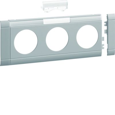 tehalit.WA Maskownica potrójna z polem opisowym ABS bezhalogenowy jasnoszary GB080317035 HAGER (GB080317035)