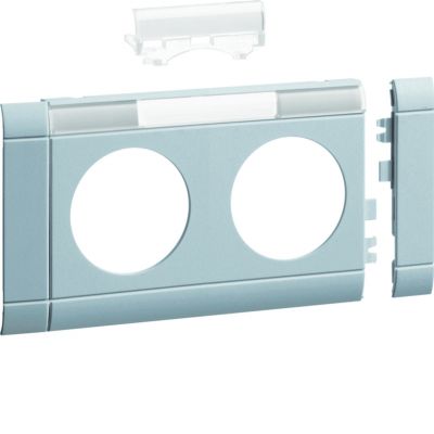 tehalit.WA Maskownica podwójna z polem opisowym ABS bezhalogenowy lakierowanaier aluminium GB08021LAN HAGER (GB08021LAN)