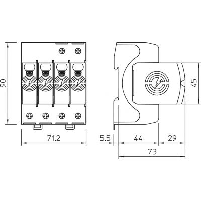 Ogranicznik przepięć C Typ 2 4P 20kA 280V V20-4-280 5095164 (5095164)
