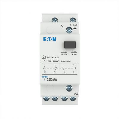 Z-S230/WW Przekaźniki impulsowy bez sygnalizacji diodą LED 16A 230V AC 2 styki przemienne 265312 EATON (265312)
