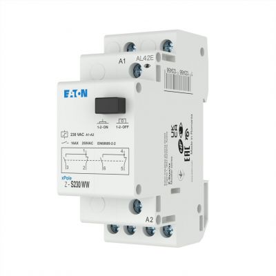 Z-S230/WW Przekaźniki impulsowy bez sygnalizacji diodą LED 16A 230V AC 2 styki przemienne 265312 EATON (265312)