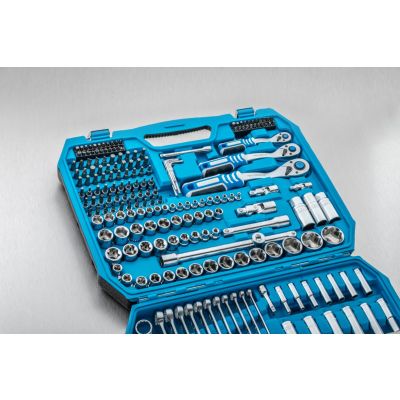 Zestaw narzędzi klucze 222 szt. CrV, 1/4' 3/8' 1/2' HOEGERT (HT1R444)