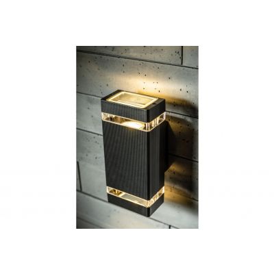 Oprawa ścienna dwukierunkowa NESSA GU10 MAX.2x50W IP54 AC220-240V 50/60Hz czarna GTV (LD-NESSAGU10D-20)