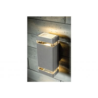 GTV OPRAWA ŚCIENNA DWUKIERUNKOWA NESSA, GU10, max. 50W, IP54, AC 220-240V, 50/60Hz, SZARA LD-NESSAGU10D-80 (LD-NESSAGU10D-80)