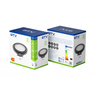Żarówka LED A-G AR111 G53 12V DC 12,5W neutralna biel 120st czarna GTV (LD-AR111NW13W120-10)