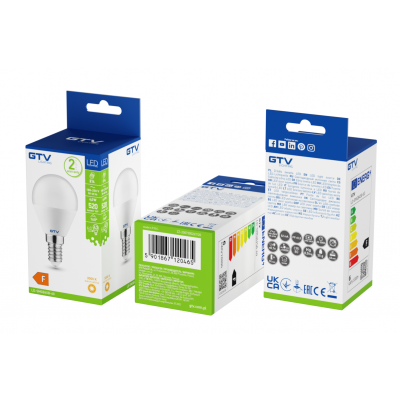Żarówka LED SMD 2835 ciepły biały E14 6W 220-240V AC 160 stopni 470lm LD-SMGB45B-60 GTV (LD-SMGB45B-60)