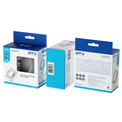 Sufitowa oprawa punktowa PORTO IP20 kwadrat chrom TYP DS10 GTV (OP-PROD4-01)