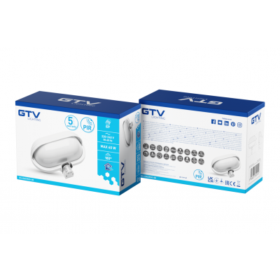 Oprawa kanałowa z czujnikiem ruchu max 60W E27 AC220-240V 50/60Hz kąt świecenia 180* IP40 bi GTV (OS-KACROO-00)
