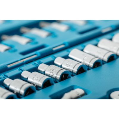 Klucze nasadowe nasadki 1/4'' zestaw 46 szt HT1R416 HOEGERT (HT1R416)