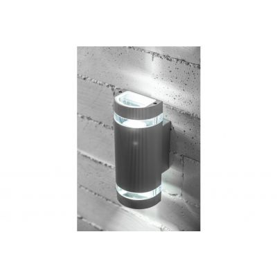 GTV OPRAWA ŚCIENNA DWUKIERUNKOWA SILVA, GU10, max. 50W, IP54, AC 220-240V, 50/60Hz, SZARA LD-SILVAGU10D-80 (LD-SILVAGU10D-80)
