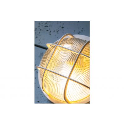 GTV OPRAWA KANAŁOWA IBIZA, OKRĄGŁA Z KRATKĄ, max. 60W, E27, KORPUS BIAŁY ABS, KLOSZ SZKLANY, IP44  OS-IBKR060-00 (OS-IBKR060-00)