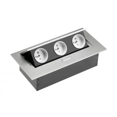 GTV PRZEDŁUŻACZ BIURKOWY 3X GNIAZDO Z UZIEMIENIEM, ALUMINIUM AE-PB03GU-53 (AE-PB03GU-53)