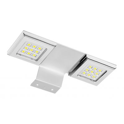 GTV OPRAWA LEDOWA KWADRATOWA NA SZAFKĘ PODWÓJNA CALDERON, 12V, 18 LED, CIEPŁY BIAŁY, CHROM LD-NKW18CB-40 (LD-NKW18CB-40)