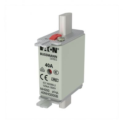 NH FUSE 40A 500V GG/GL SIZE 000 Wkładka NH000 40A 500V GL/GG podwójny wskaźnik 40NHG000B EATON (40NHG000B)