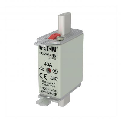 NH FUSE 40A 500V GG/GL SIZE 000 Wkładka NH000 40A 500V GL/GG podwójny wskaźnik 40NHG000B EATON (40NHG000B)