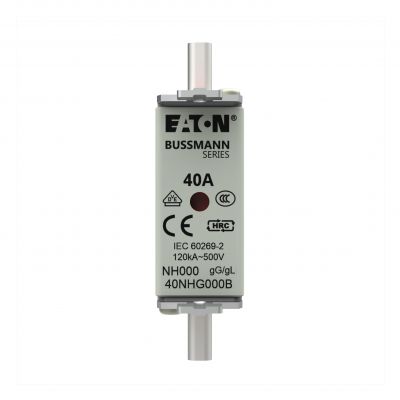 NH FUSE 40A 500V GG/GL SIZE 000 Wkładka NH000 40A 500V GL/GG podwójny wskaźnik 40NHG000B EATON (40NHG000B)