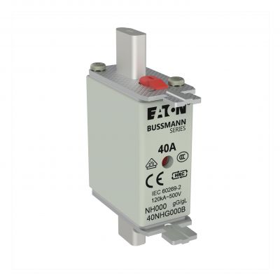 NH FUSE 40A 500V GG/GL SIZE 000 Wkładka NH000 40A 500V GL/GG podwójny wskaźnik 40NHG000B EATON (40NHG000B)