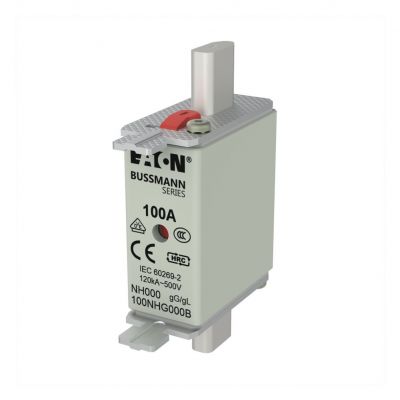 NH FUSE 100A 500V GG/GL SIZE 000 Wkładka NH000 100A 500V GL/GG podwójny wskaźnik 100NHG000B EATON (100NHG000B)