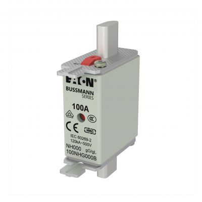 NH FUSE 100A 500V GG/GL SIZE 000 Wkładka NH000 100A 500V GL/GG podwójny wskaźnik 100NHG000B EATON (100NHG000B)
